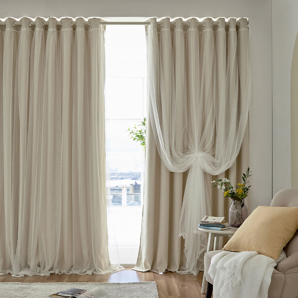 모던하우스 ON마리 이중레이스 암막커튼 69,900원