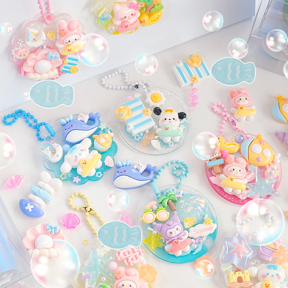 (10개번들포장) 바다 테마 내맘대로 아크릴 키링 만들기 세트 데코덴 파티 미술 교구 32,900원