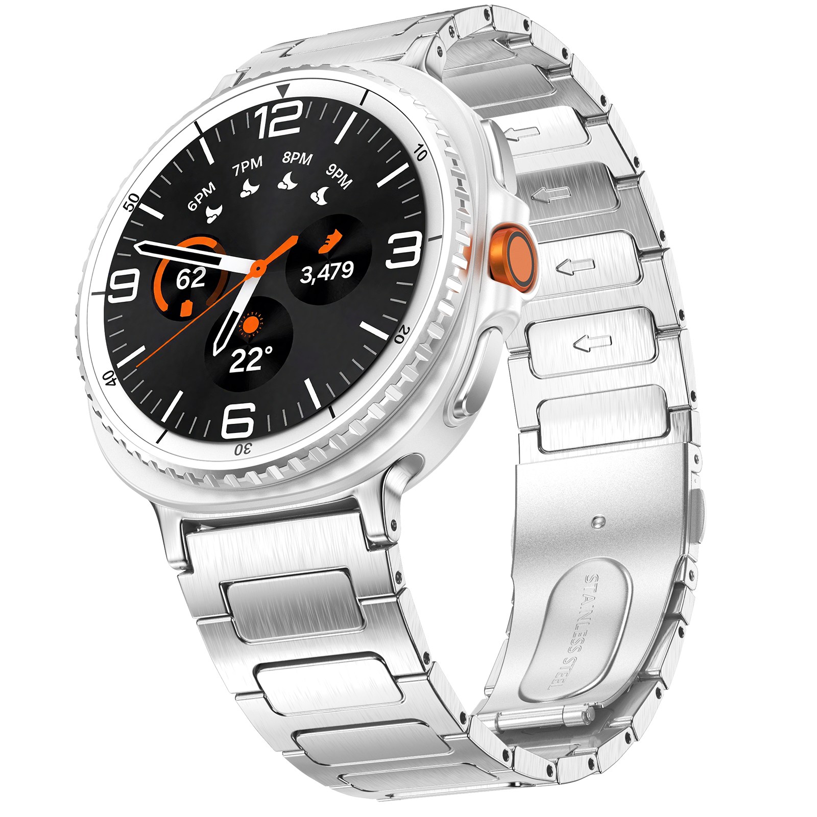 갤럭시워치7 울트라 갤럭시 워치 8 스테인리스 스틸 메탈 스트랩 47mm 밴드, 1개, 실버 갤럭시 워치 8 (40/44/46mm) 19,500원