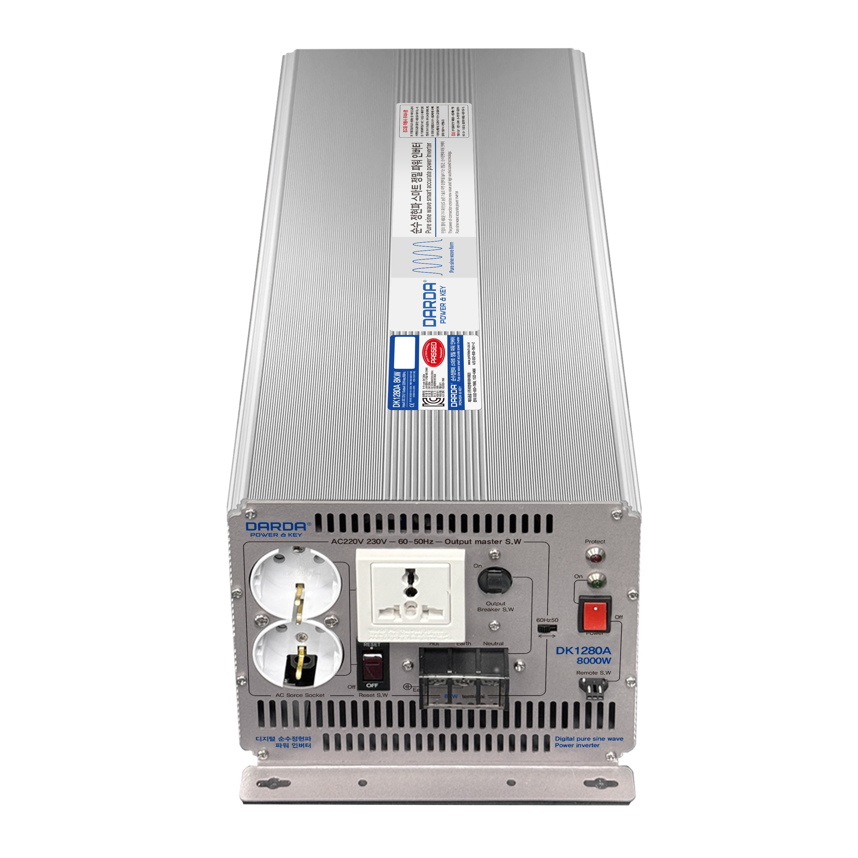 국산 다르다 순수정현파 인버터 DK1280A DC12V 8000W 특장차 캠핑카 선박 등에서 각종 공구 용접기 등 큰 기기 구동에 사용 1,150,000원