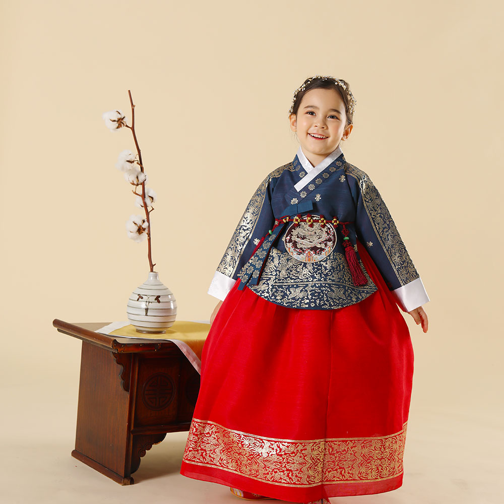 아가명주 여아용 해솔금박 당의 한복세트 돌한복 64,900원