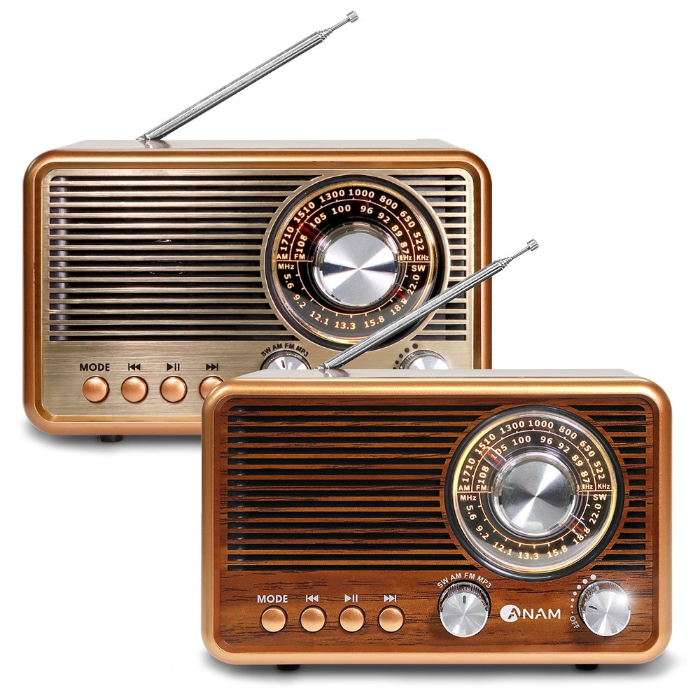 아남 레트로 아날로그 블루투스 효도라디오 스피커 휴대용 소형 주방용 캠핑 mp3 R50 33,900원