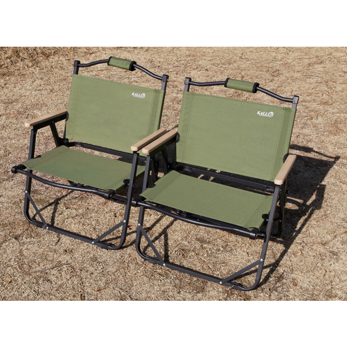 1tr 칼루스 캠핑 의자 컴팩트 체어 2개 세트 카키 블랙 가방 포함 휴대용 의자 야외 낚시 차박 접이식의자 46,000원