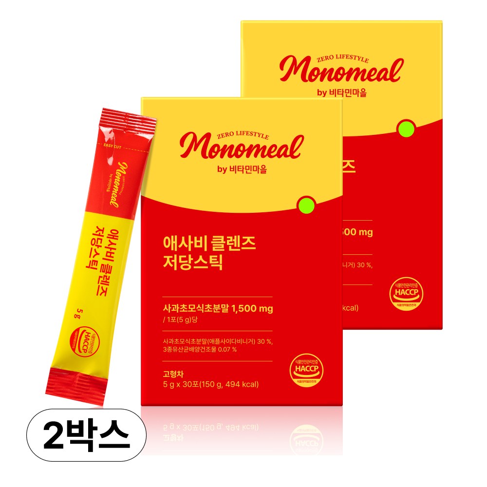 비타민마을 모노밀 애사비 클렌즈 저당스틱, 60개, 5g 15,900원