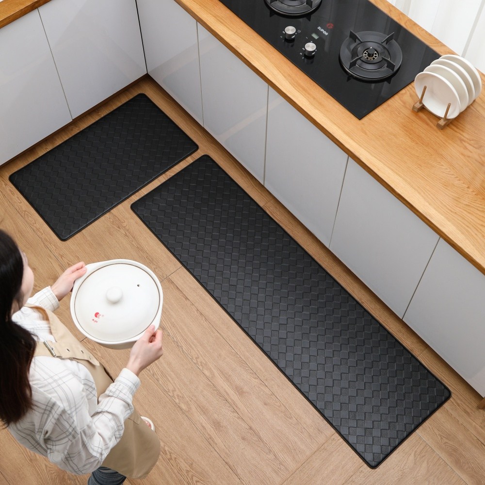 PVC 주방용 검정색 피로감 경감 미끄럼 방지 매트바닥매트주방매트 주방매트특대형 주방매트 세트두툼한 쿠션, 1개, 검정색 41,900원
