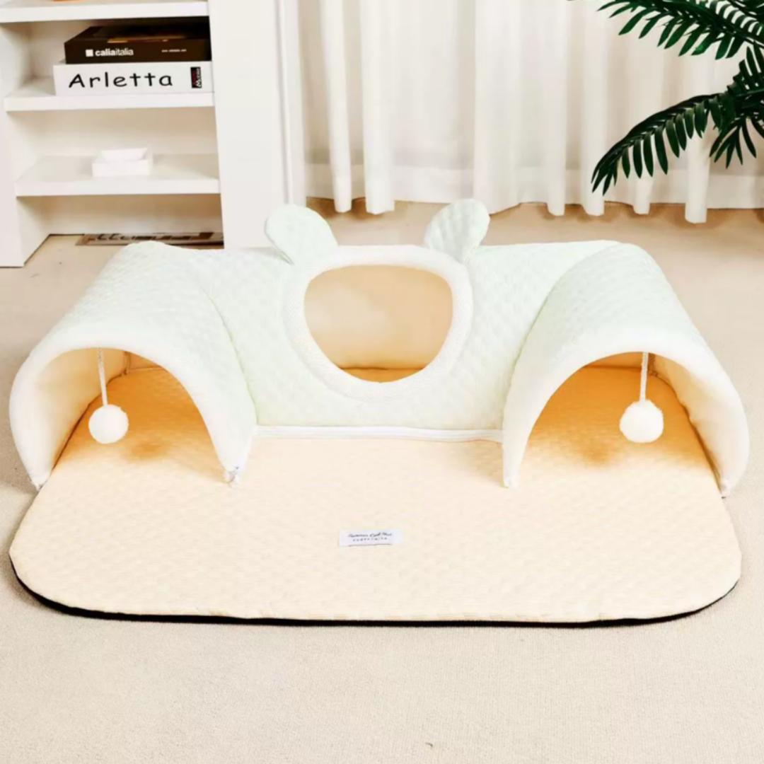 허그마이펫 고양이 숨숨집 특대형 터널 하우스 다묘가정용 XL 3~4마리용, 그린, 1개 34,900원