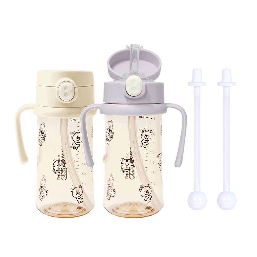 [새지않는 빨대컵]아이와 PPSU 원터치 추&빨대컵 270ml(2P), 추&빨대컵 270(크림1P+라벤더1P), 1개, 270ml 46,000원