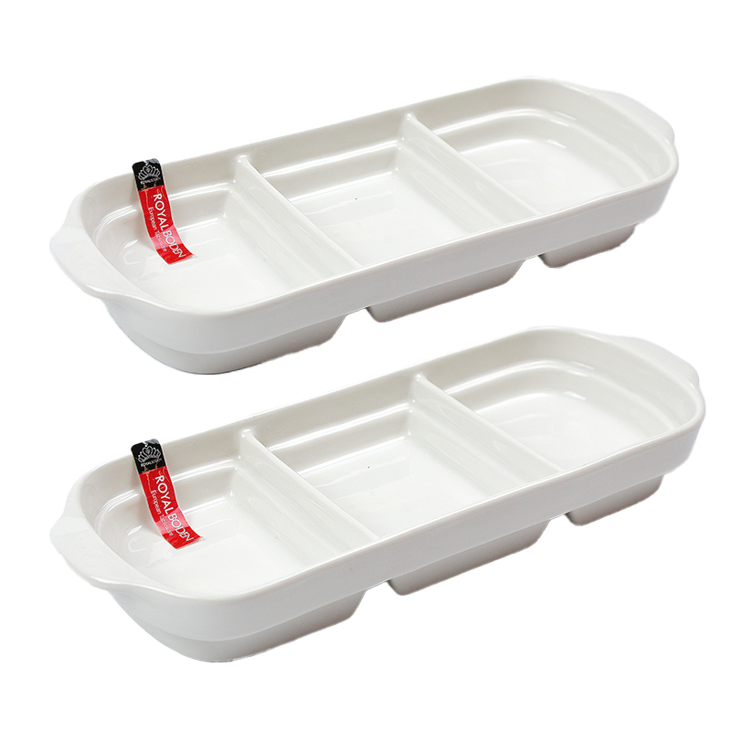 로얄보덴 세칸 나눔 접시 사각, 화이트, 2개 15,900원