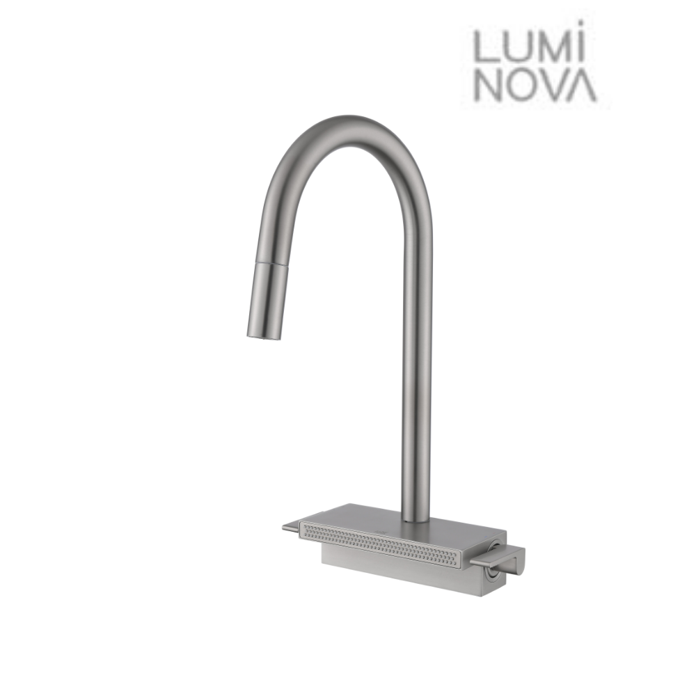 [루미노바] 전국설치가능 LV 18000 싱크대수전 물튐방지 와이드 폭포 거위목 폭포수수전 3WAY 물튀김방지 특허, 1개 313,600원