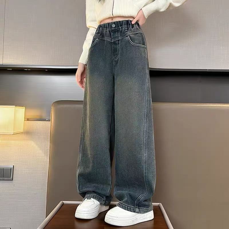 해피유통 14세 이상 어린이 봄가을 캐주얼 루즈핏 하이웨이스트 바지 부드럽고 편안한 스타일 XG08 23,350원