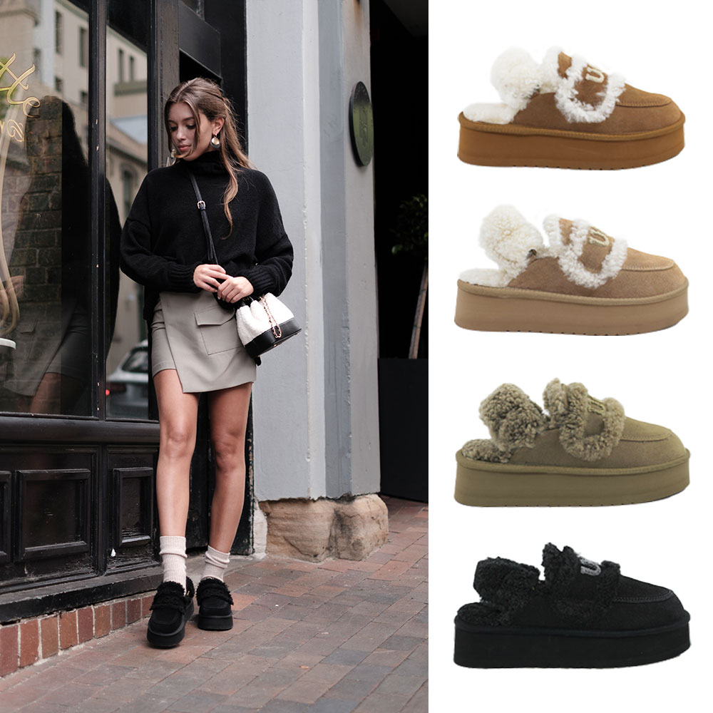 [빠른무료배송]호주정품 호주발송 럭스오즈 플러피 플랫폼 양털 탈부착 밴딩 어그 양털 슬리퍼 굽5CM 76,580원