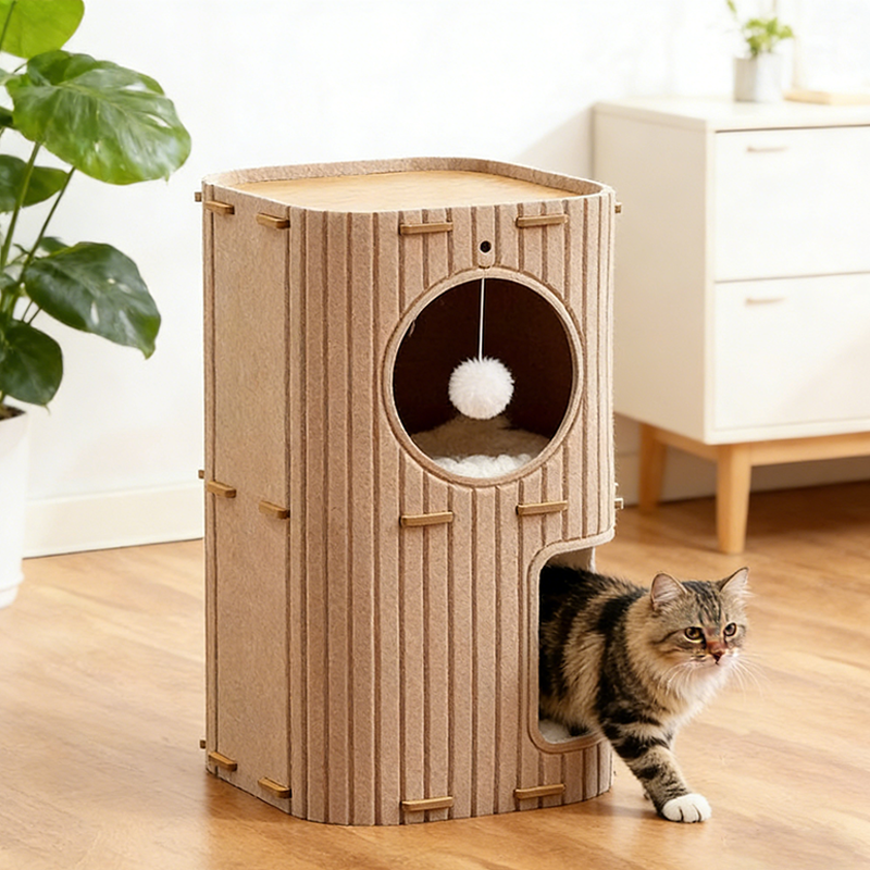 호밍사이 2단 고양이 숨숨집 사계절 공용 펠트 캣 스크래쳐 15,900원