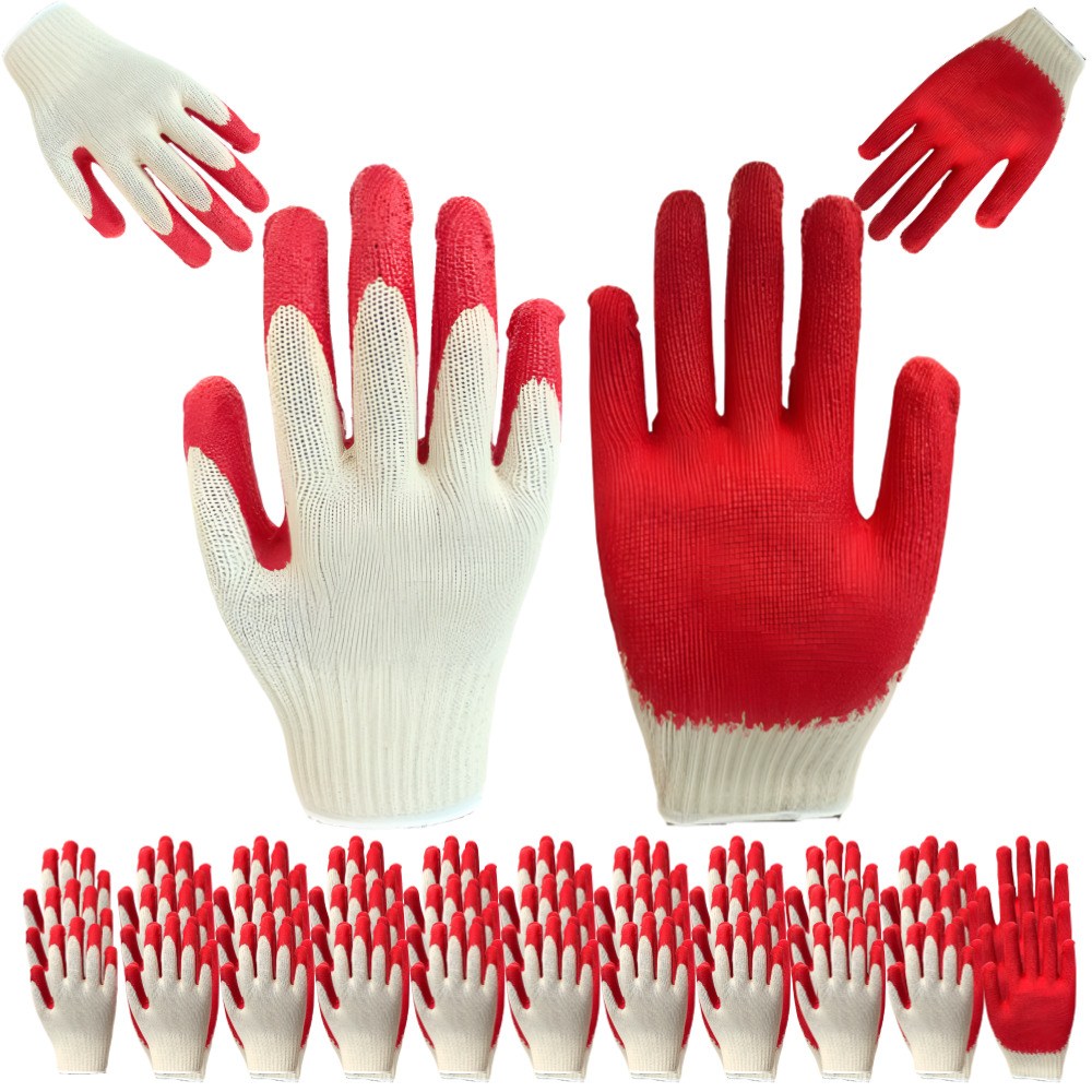 포유나라 반코팅 목장갑 100개 레드 면장갑 고급 코팅장갑 작업용 장갑 24,900원