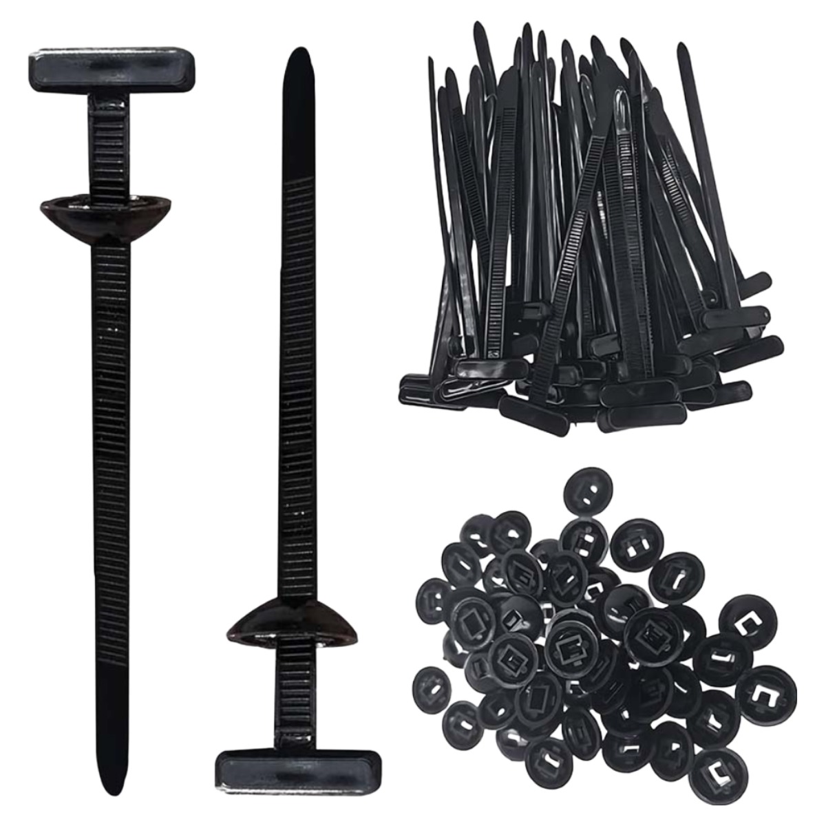 루이 강력 고정 케이블 타이 세트 - 자동차 가구 공구 다용도, 50개, 블랙 7,900원