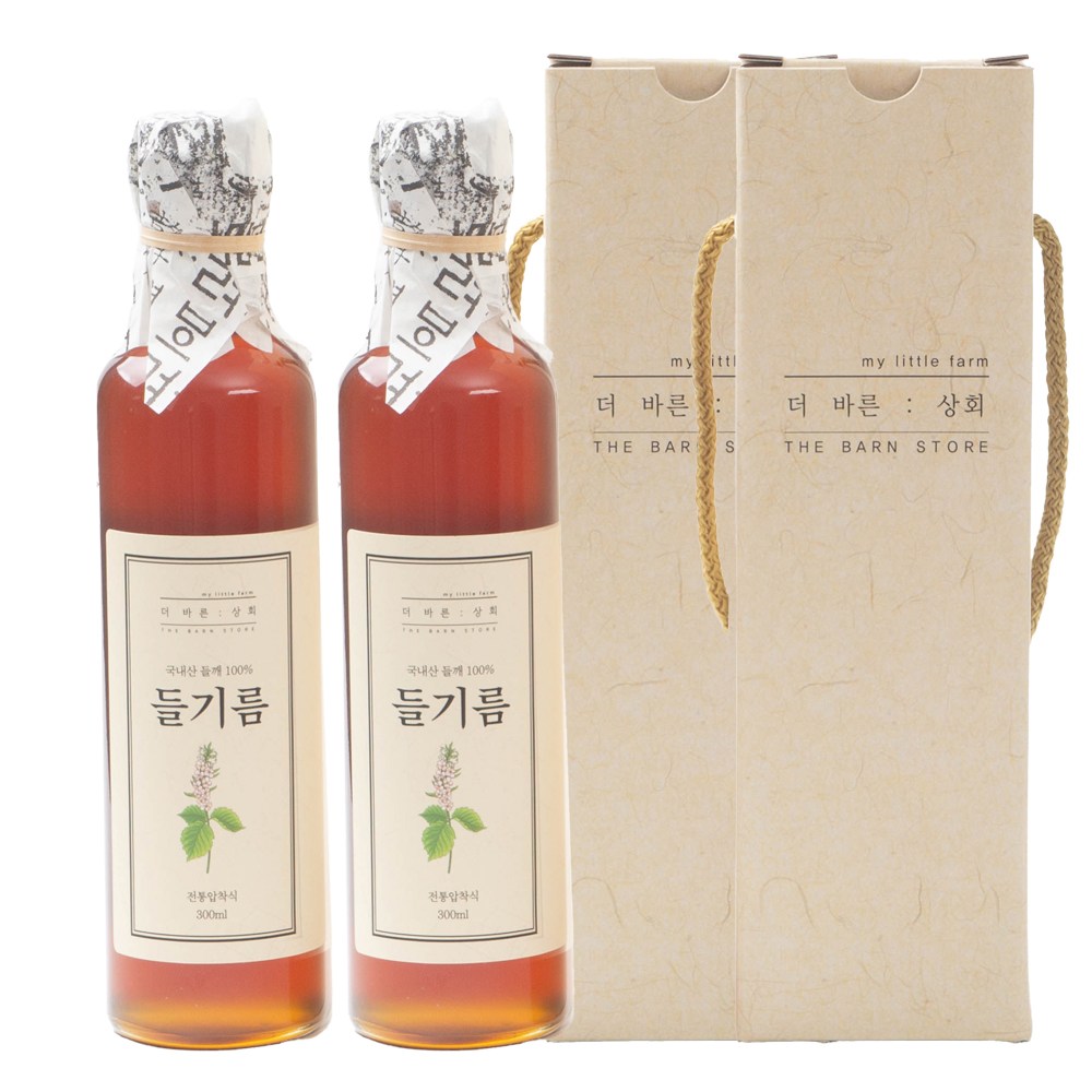 [ 고급선물세트 ] 더바른상회 1구 선물세트 2호 ( 국산 전통 들기름300ml ), 2개, 300ml 50,900원