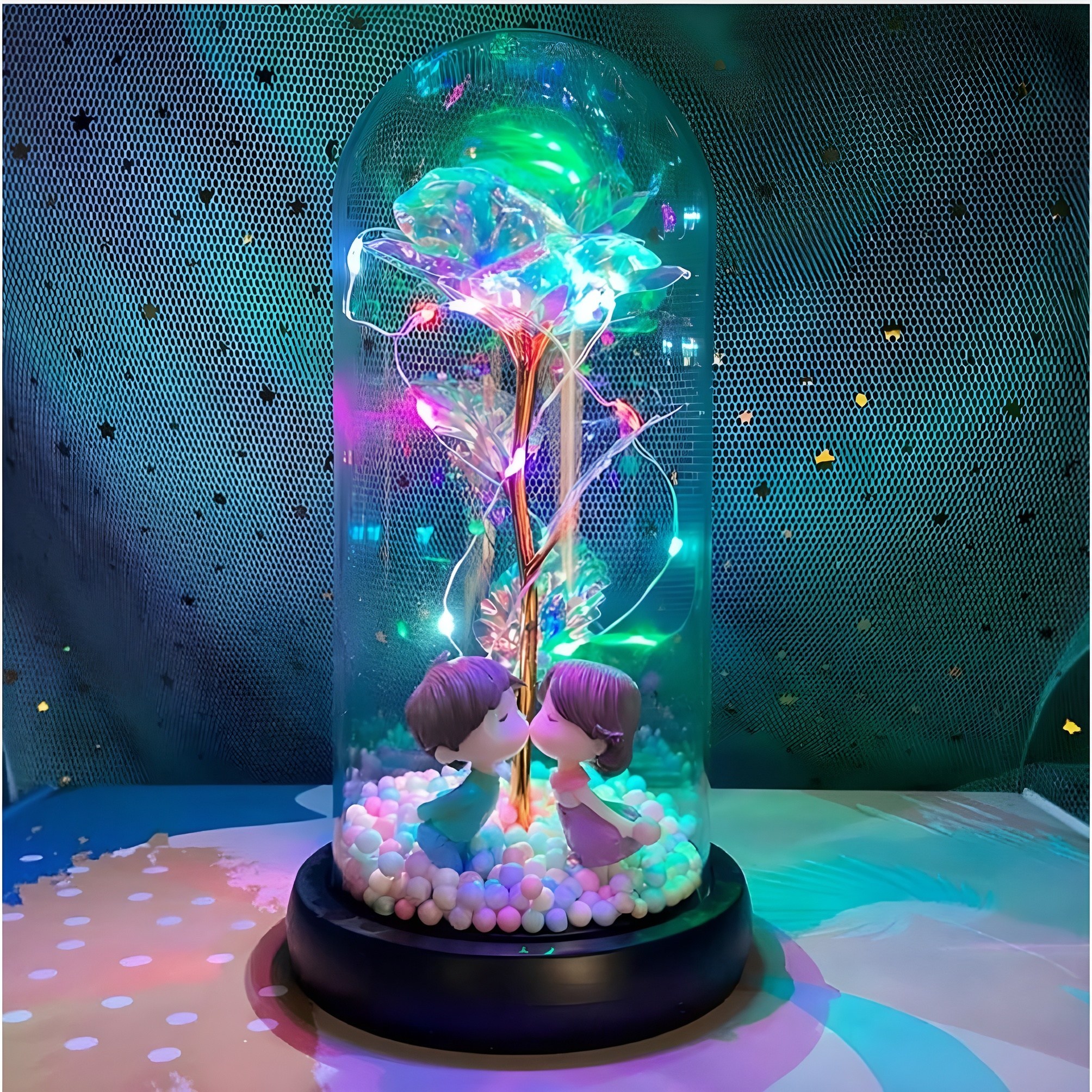 (건전지 포함) 아르띠콜로 프로포즈 LED 홀로그램 장미 무드등, 뽀뽀하는 남녀 18,800원