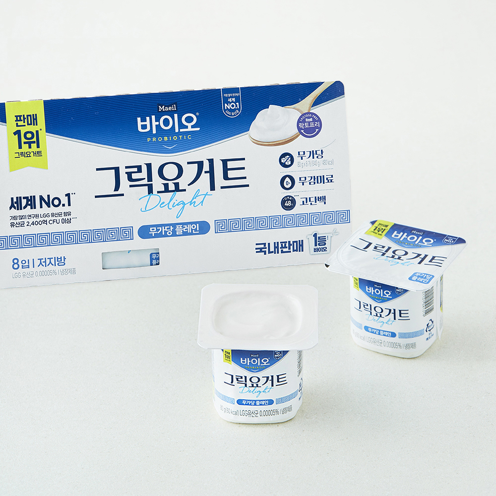 [로켓프레시] 매일바이오 그릭요거트 무가당 Delight 플레인 8개입 6,980원