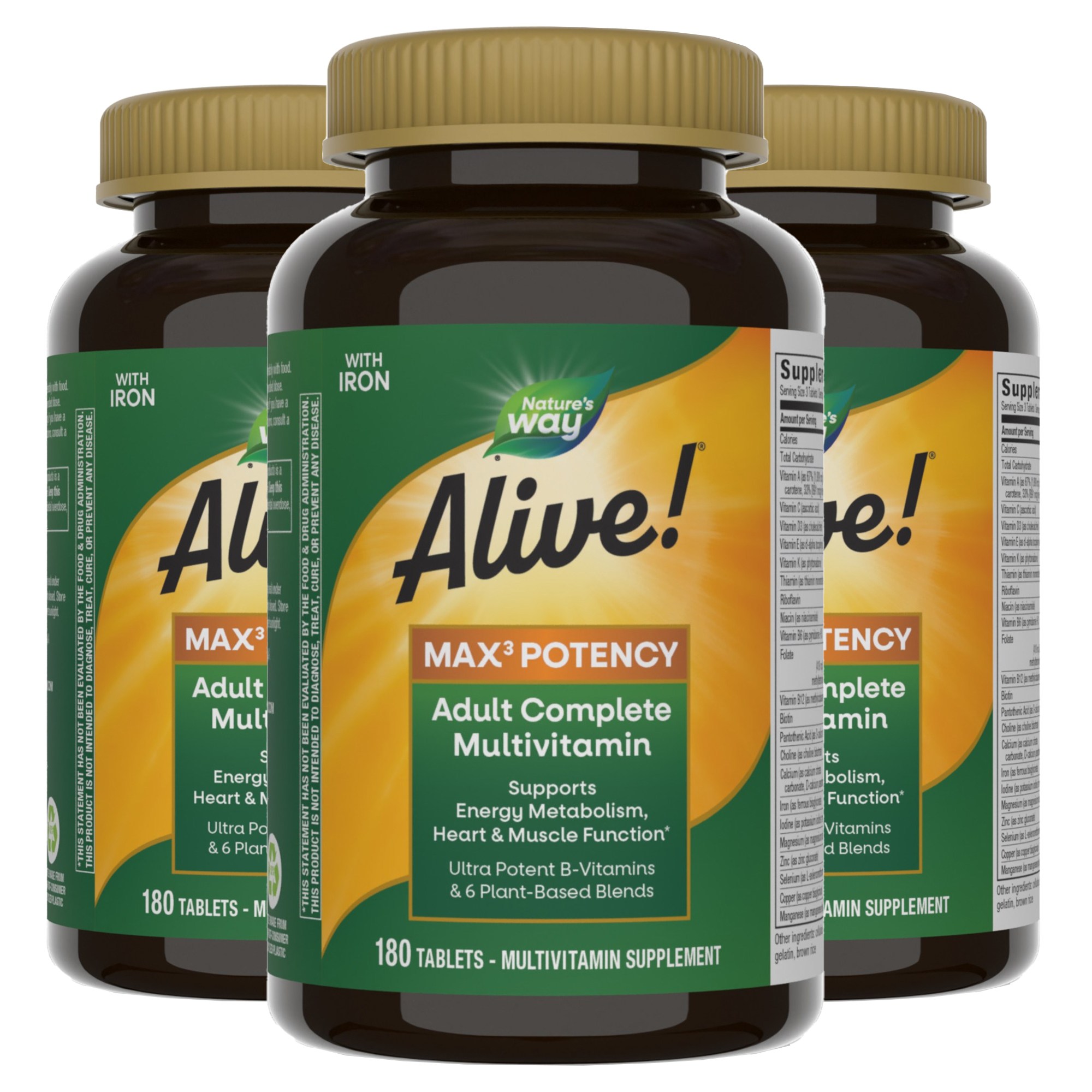 네이쳐스웨이 얼라이브! 맥스 3 데일리 멀티-비타민 포텐시 타블렛, 180정, 3개 134,020원
