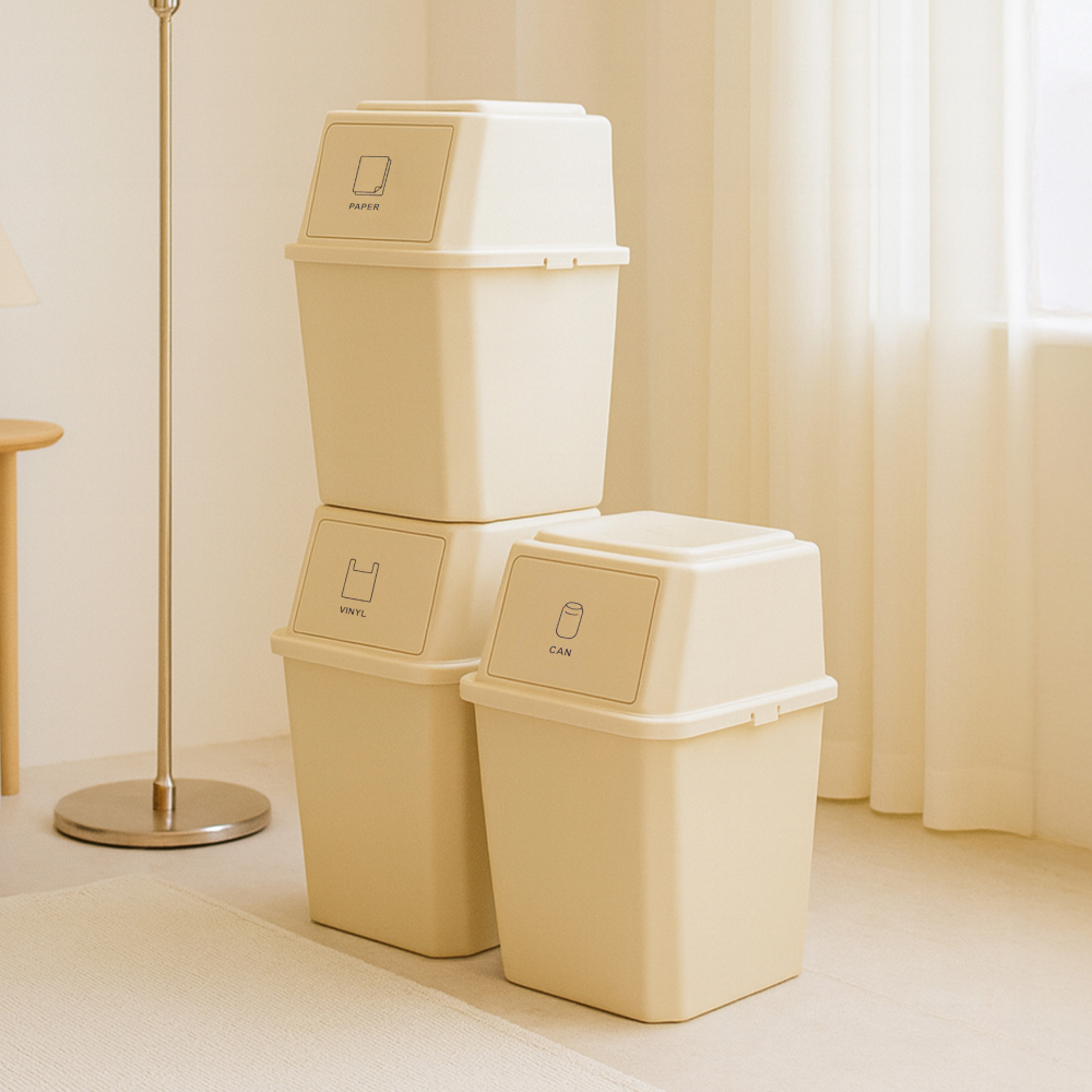 모드라이프 가정용 적층형 분리수거함 3입 재활용 쓰레기통, 베이지 27,900원