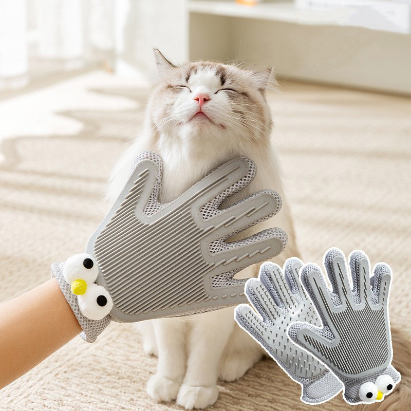 HANTAO 반려동물 털제거 장갑 고양이 그루밍 브러쉬 애견 용품, 회색, 1개 12,500원