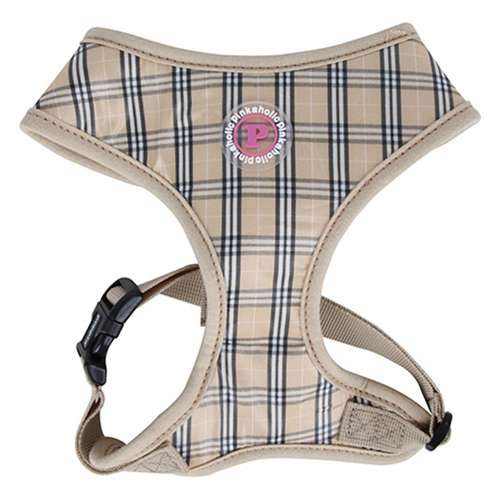핑카홀릭 강아지 클래식 체크 사이즈 조절 하네스, 베이지, 1개 8,900원