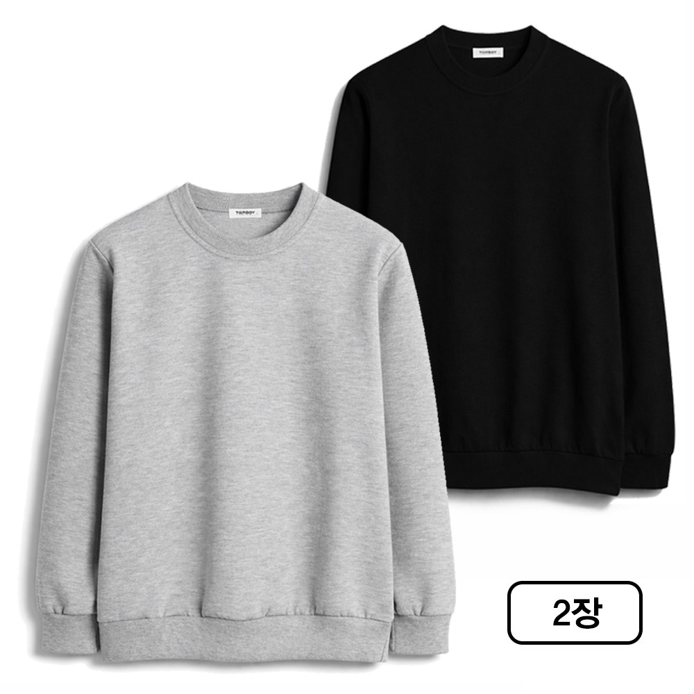 탑보이 2장 세트 국내생산 특양면 무지 맨투맨 빅사이즈 M-5XL (SCC5223PT) 29,700원