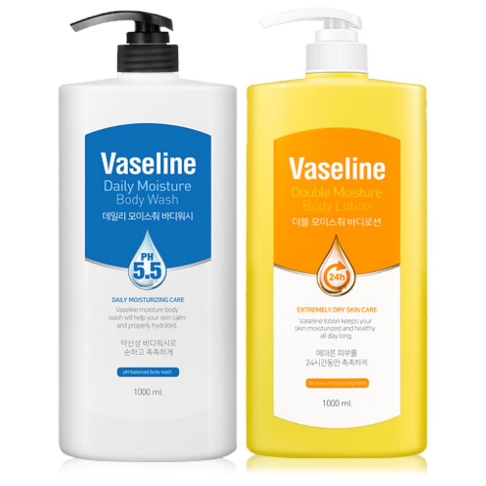 바세린 24h 더블 모이스춰 바디로션 1000ml 1개+ 바세린 약산성 바디워시 1000ml 1개 17,900원