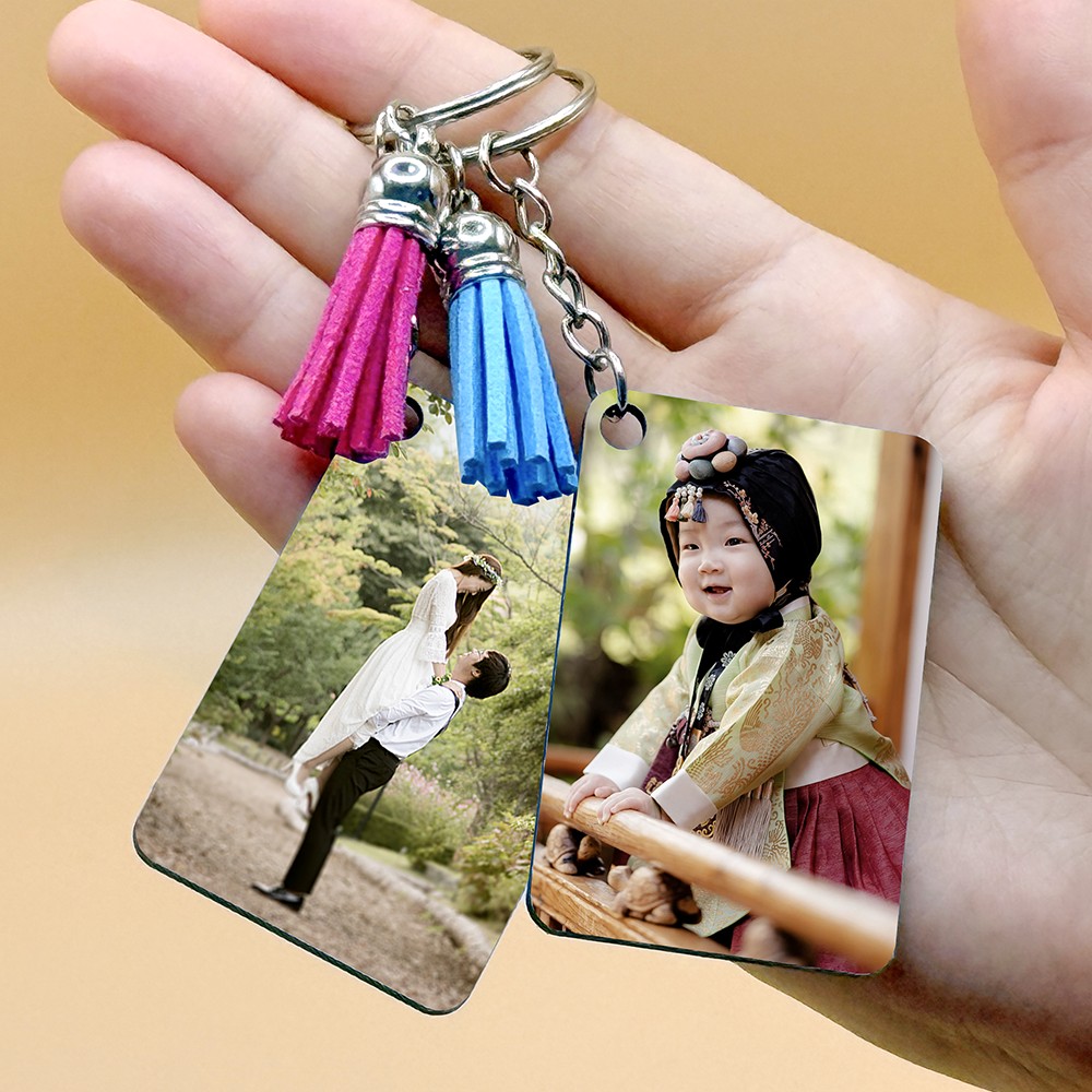 사진그리다 주문제작 양면 우드 액자 포토키링 사진키홀더 아기 커플 증사 이벤트 사진인화, 1개, 우드 사각 9,900원