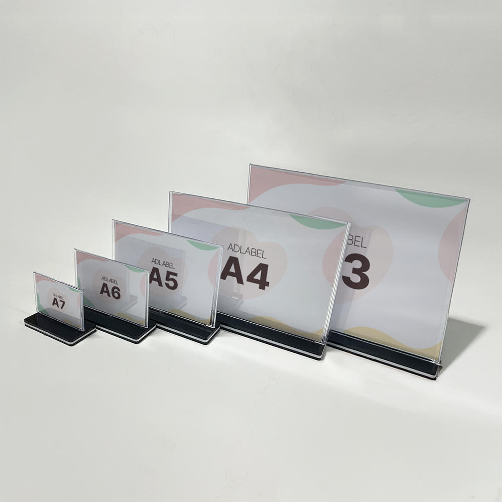 애드라벨 아크릴 액자 메뉴판 나무 우드 스탠드 POP꽂이 쇼케이스, 1개 1,600원