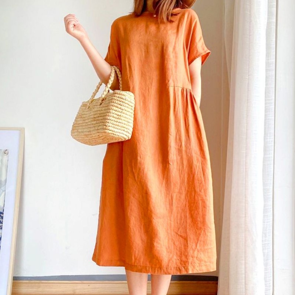 면 시원한 여름 편한 여자 반팔 롱 원피스 치마 27,030원