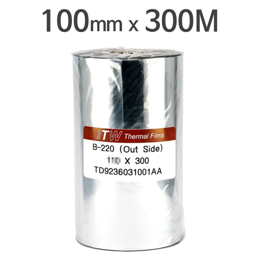 <당일출고>[ITW] B220 왁스리본 40~160mm x 300M (1롤) 바코드리본 11,000원