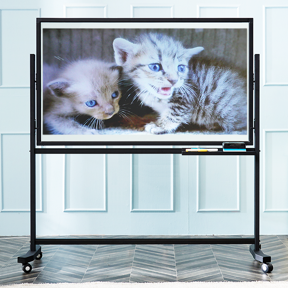 스크린 양면(무반사 유리칠판+화이트보드) 이동형 (빔프로젝터 사용, 판서 가능) 2,500,000원