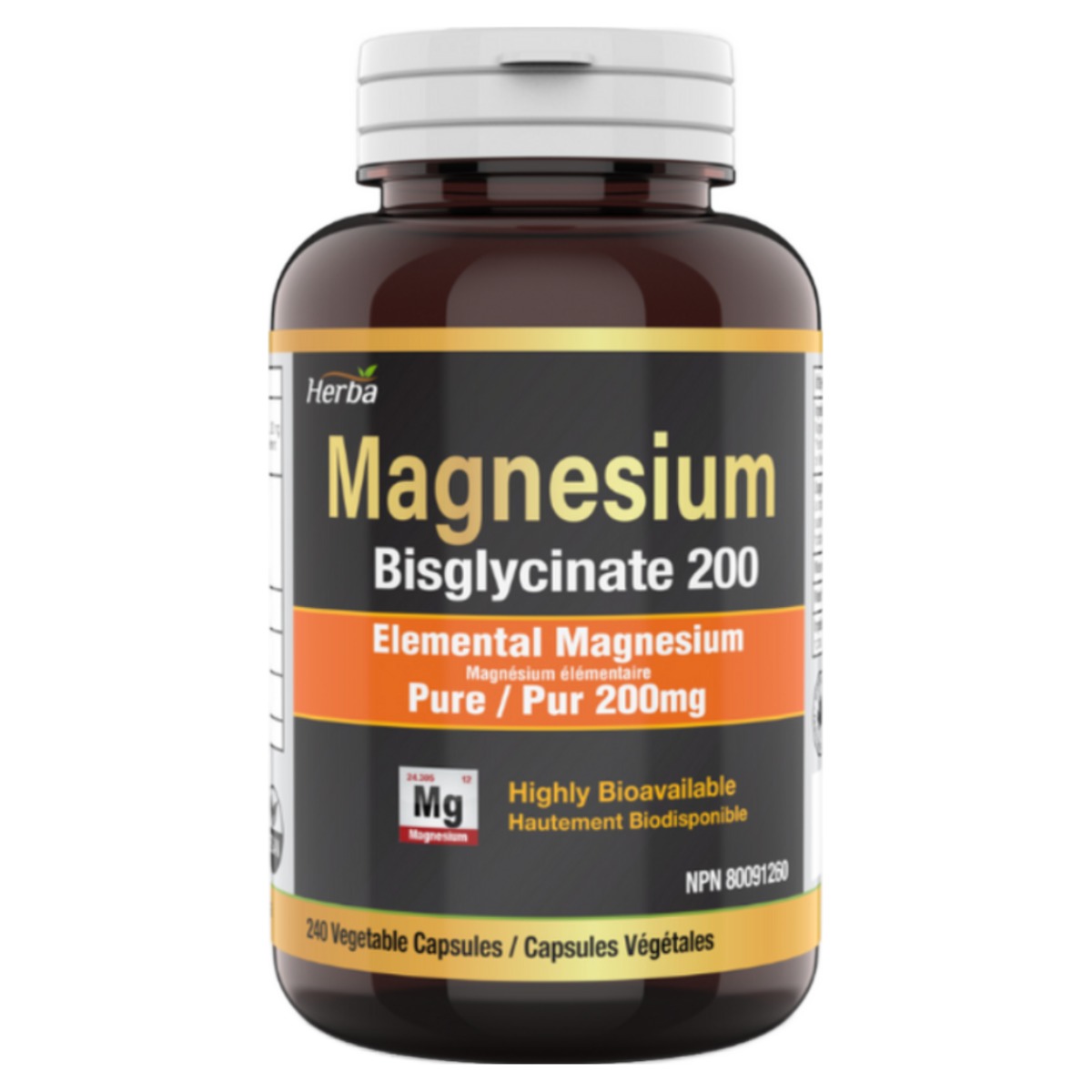 킬레이트 마그네슘 240식물성캡슐 하루 섭취량 400mg 마그네슘 비스글리시네이트 허바 캐나다, 1개, 240정 41,990원