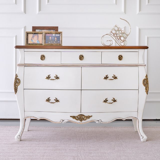 소피아엘렌 엘렌 프렌치 엔틱 원목 콘솔, 빈티지 화이트 571,000원