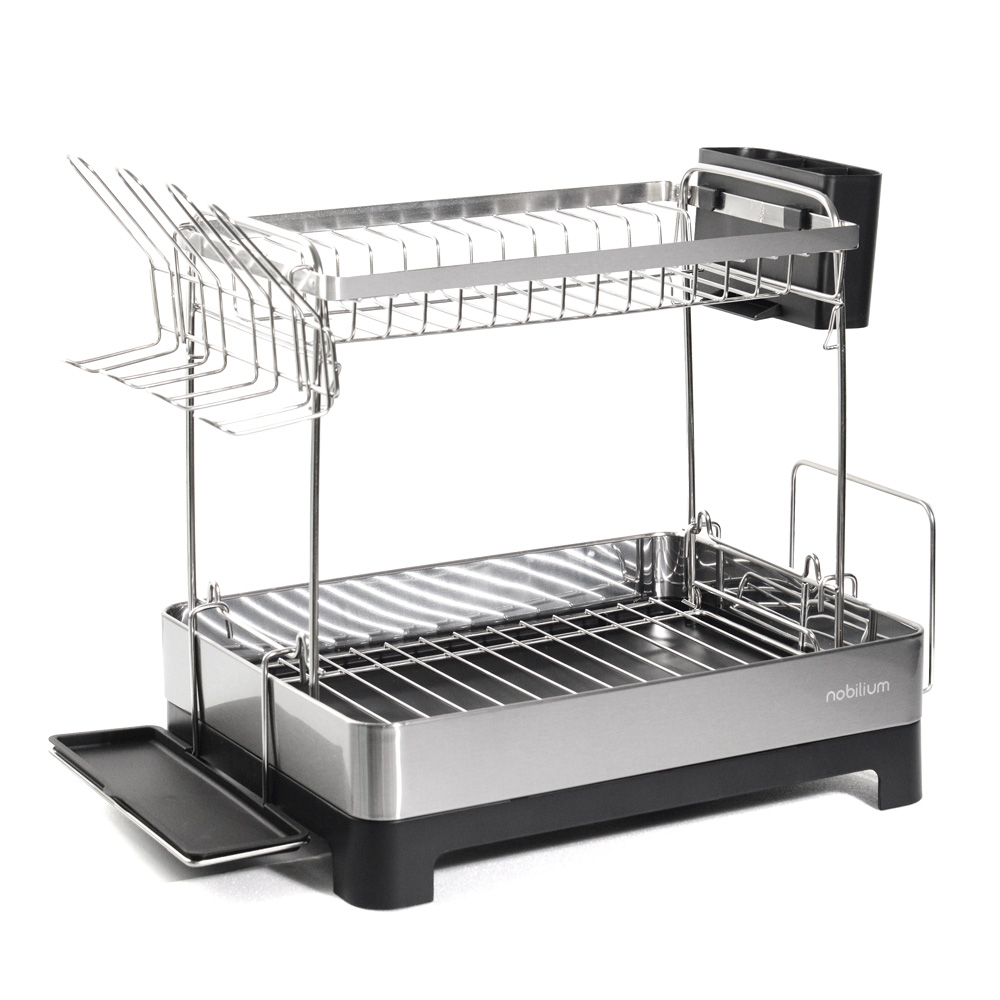 노빌리움 듀오 스테인레스 2단 익스텐드 식기건조대 확장형 자동물빠짐 싱크대 선반 그릇 정리대, 실버 블랙, 1개, 2단 33,630원