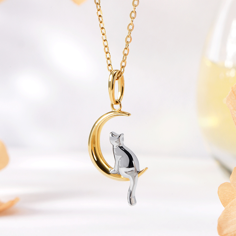 [골드팡] 14k/18k 토킹투더문 목걸이 (당일발송) 여성용 고양이 따듯한 무드 러블리 데일리 깔끔 포인트 하객룩 여자친구 우정템 친구 생일 선물 추천 529,000원