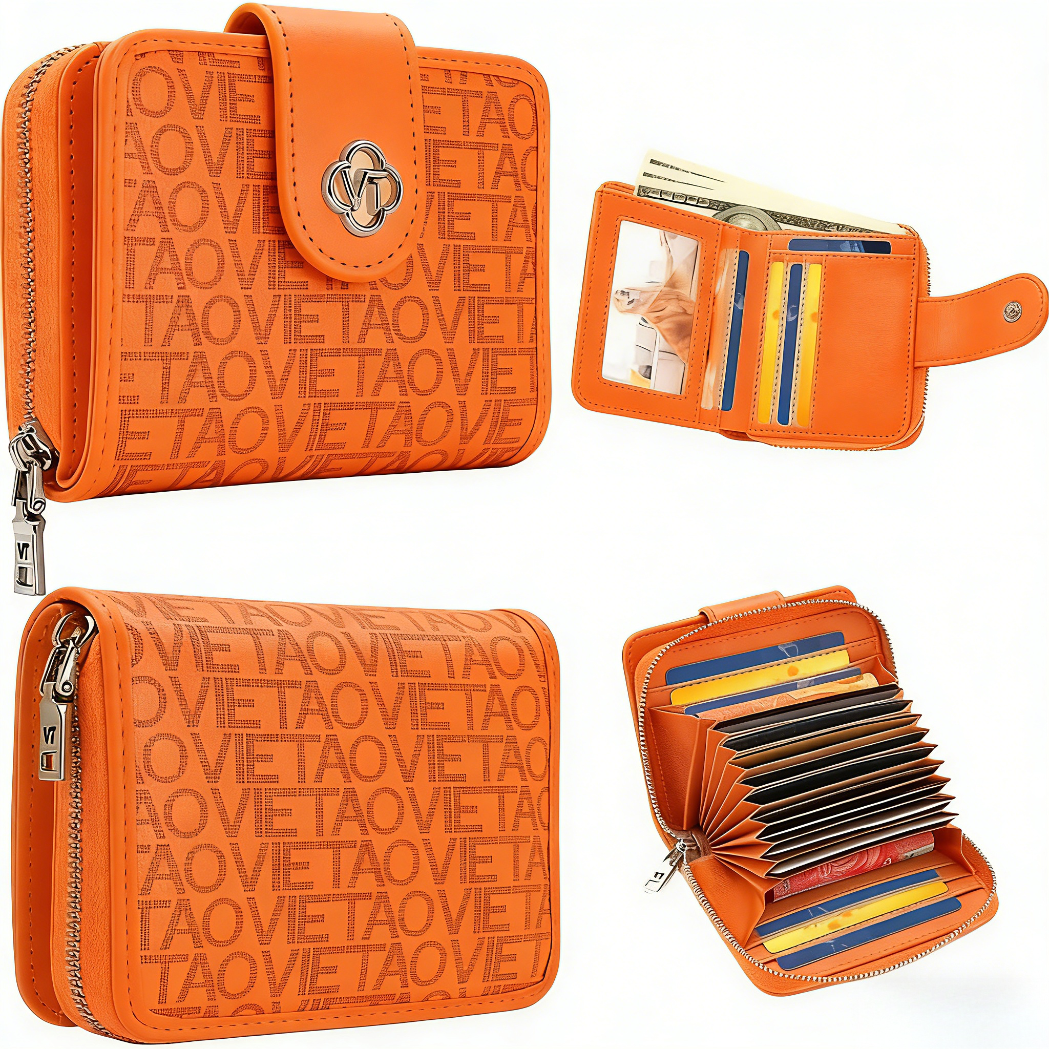 대용량 아코디언 카드지갑, 19개 카드슬롯 + 현금 수납, 소형 다기능 지퍼 월렛 53,750원