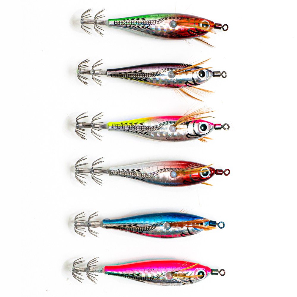 수평 쭈꾸미 채비 에기 문어 갑오징어 무늬오징어 6개 세트, 혼합색상, 6개, 9g 18,900원