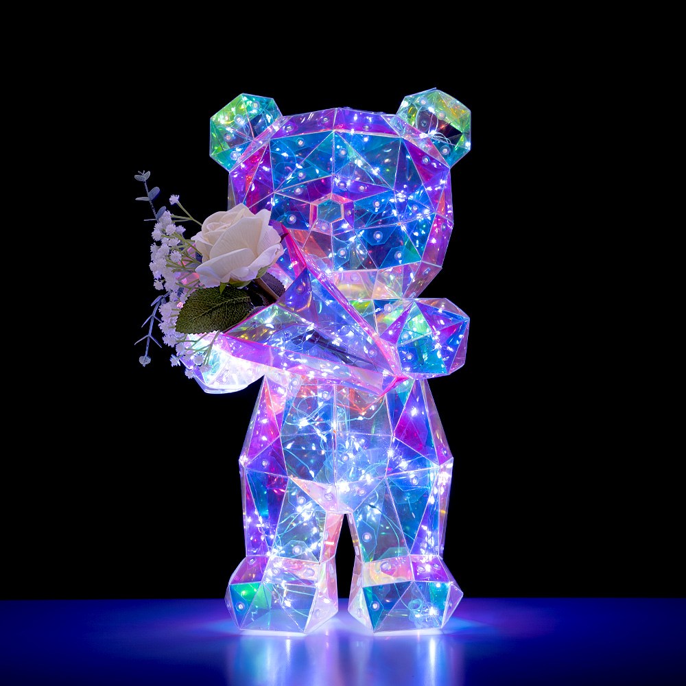 아트조이 LED 홀로그램 무드등 테디베어 화이트데이 생일선물 꽃을든베어 (화이트) 39,900원