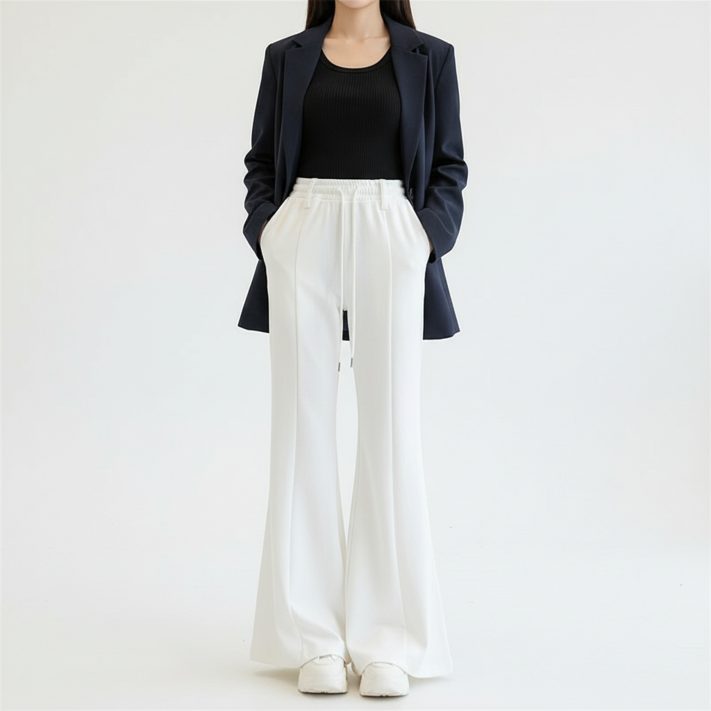 마켓피아 여성용 부츠컷 트레이닝 밴딩 플레어 롱팬츠 16,500원