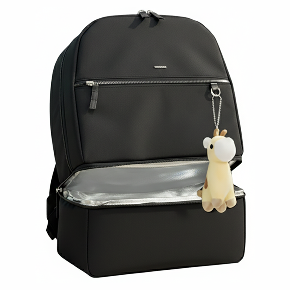 베베슬 클램셸 보냉 기저귀가방 백팩 대형, 블랙 73,000원