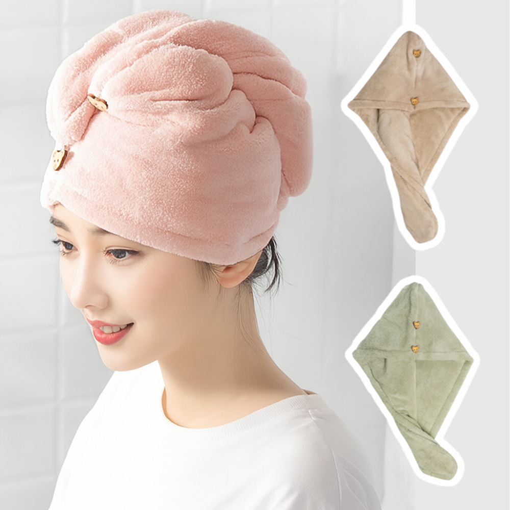 한비몰 흡수력 3배 퀵 드라이 헤어타올 2p, 1세트, 민트+베이지 15,000원