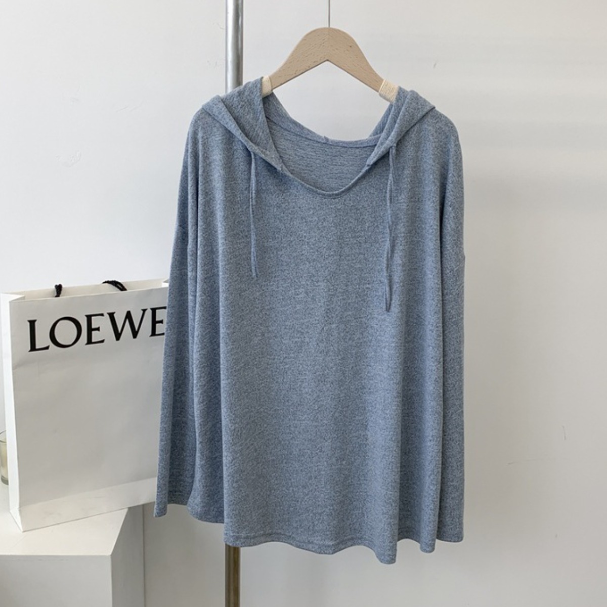 PLYU 여성 빅사이즈 보카시 루즈핏 니트 후드티 24,900원