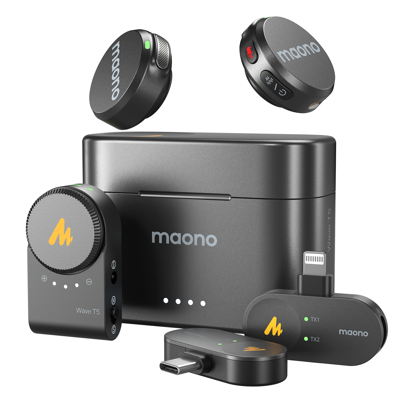 마오노 유튜브 무선 마이크 브이로그 방송용 강의용 촬영용 WAVE T5, 콤보(타입C+라이트닝+카메라 올인원) 169,000원