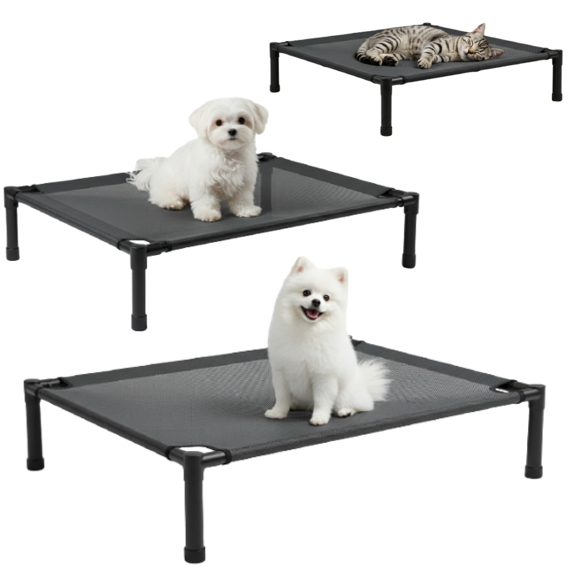 Tailus 강아지 해먹침대 고양이 쿨매트 댕댕이 메쉬 통기 캠핑 대형, 1개, 블랙 23,900원