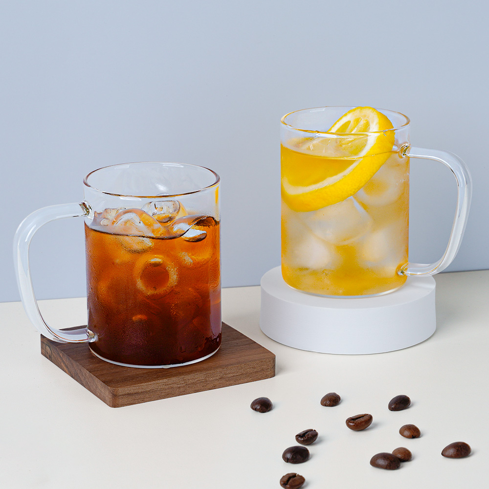 인블룸 홈카페 손잡이 원형 유리컵 H 250ml 4,170원