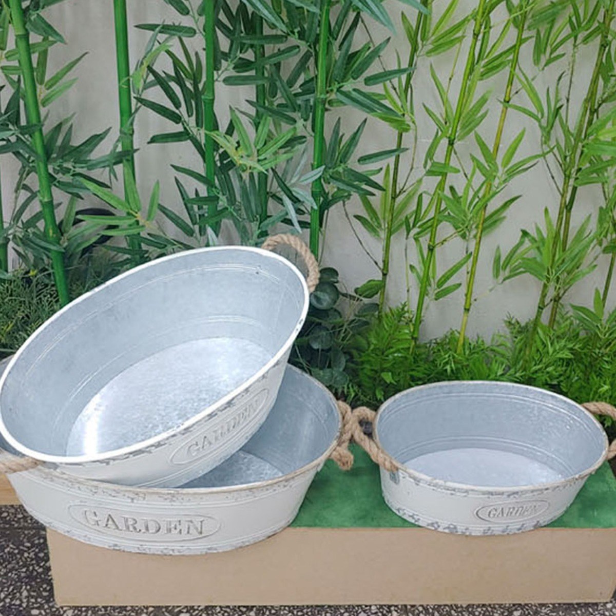 타원형 라운드형 조화화분 바스켓 바구니 철제 양철 양동이 빈티지 수납 정리 엔틱화분 바케스, 1개 60,000원