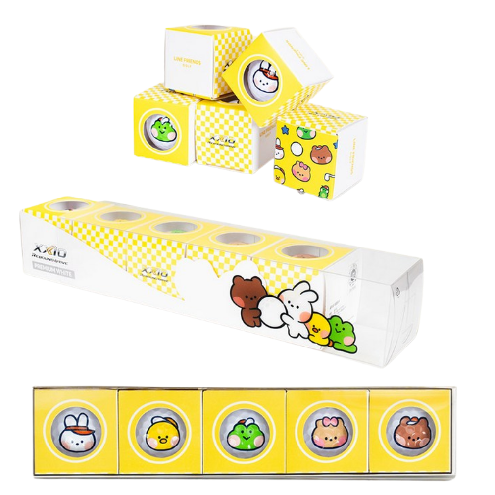 던롭 젝시오x라인프렌즈 미니니 3피스 5구 골프공 선물 세트, 1세트 24,400원