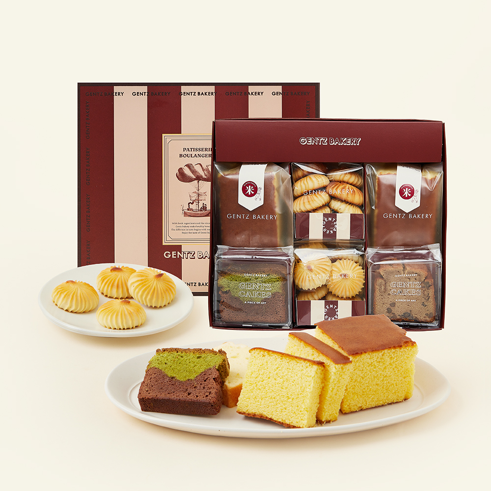 [로켓프레시] 겐츠베이커리 상투과자 세트 2호 1.03kg + 쇼핑백, 1세트 33,600원