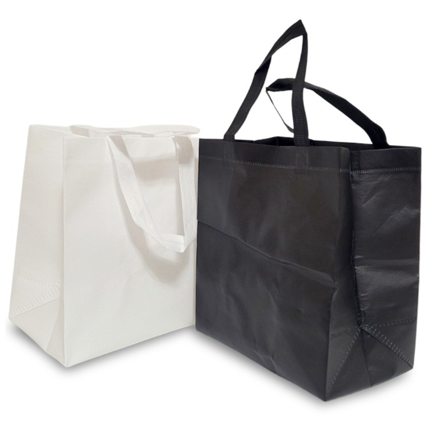 다용도 무지 타포린 부직포 가방 손잡이 쇼핑백 선물포장 답례품 포장백 소형 화이트 블랙 2종, 1개, 화이트 10,600원